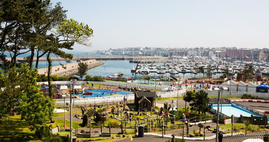 Pickie Funpark with Bangor Marina in forefront